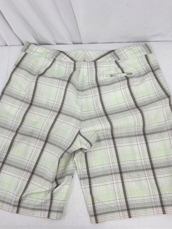 IZOD PerformX Women's Plaid Bermuda Golf Shorts Green White Plaid Size 12. - Picture 3 of 8
